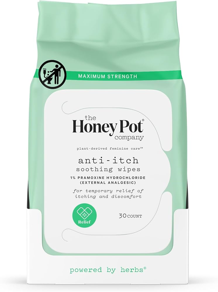 The Honey Pot Anti-Itch Soothing Wipes -- 30 Wipes