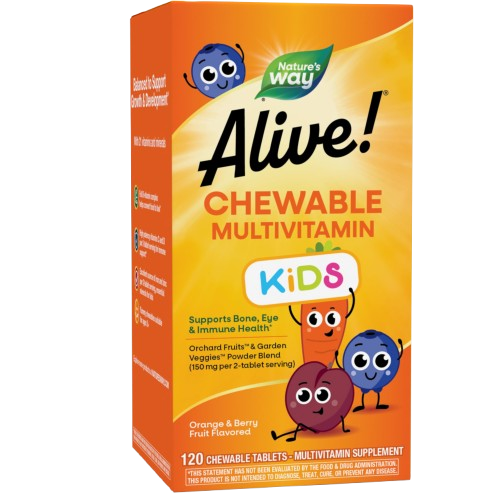 Alive Children's Chewable Complete Multivitamin Orange & Berry Fruit Flowers 120