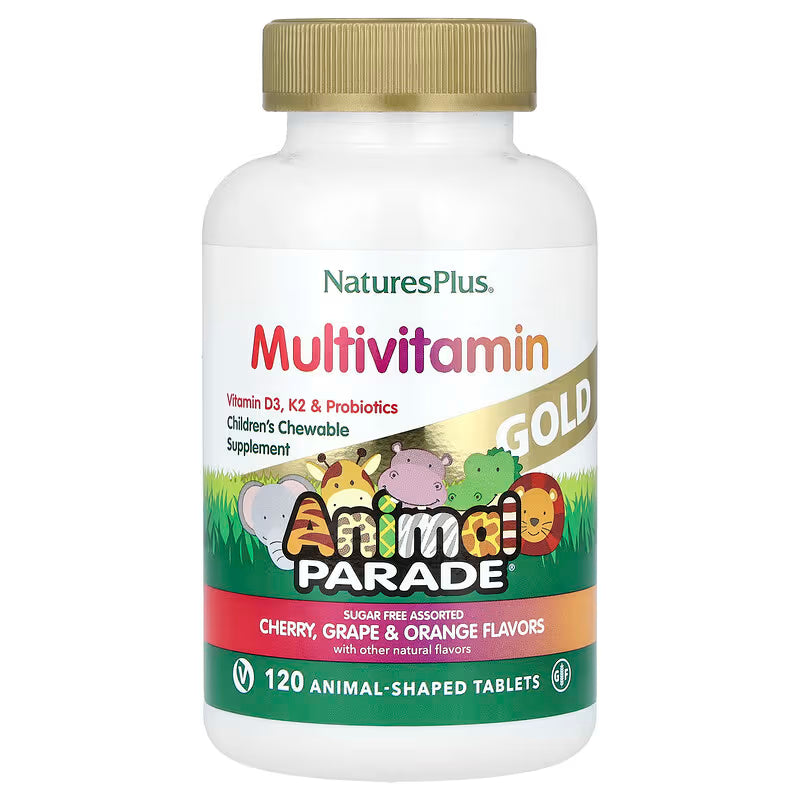 Animal Parade Gold Children's Chewable Multi Vitamin & Mineral Supplement 120tab mast