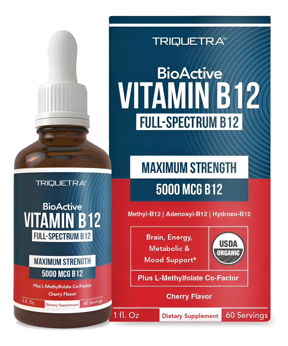 Triqueta Health Vitamin B12 5000mcg, Cherry Flavor, 60 servings