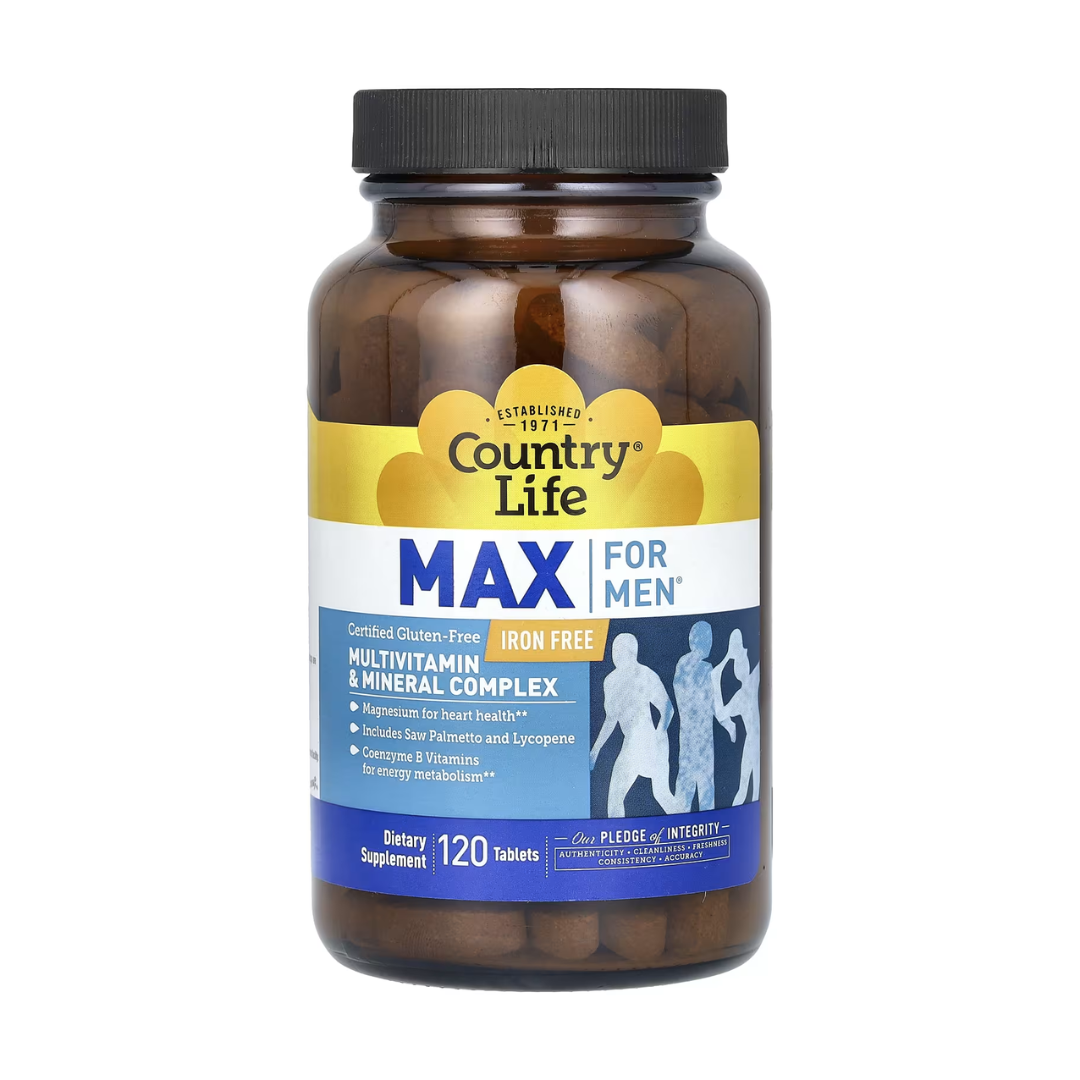 Country Life Max for Men Iron Free Multivitamin 60cap
