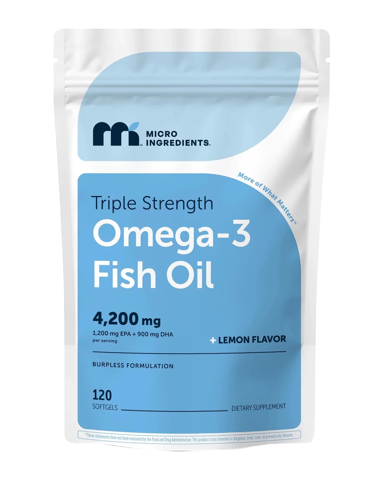 Micro Ingredients Omega-3 Fish Oil, Triple Strenght, Lemon, 1400mg 120cap