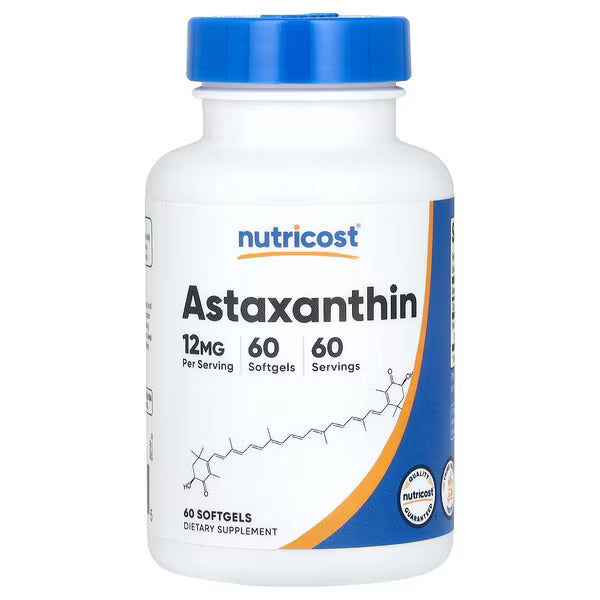 Nutricost, Astaxanthin 12mg, 30sotfgels