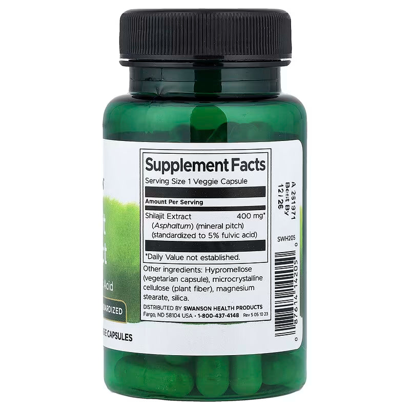 Swanson, Shilajit Extract, Standardized, 400 mg, 60 Capsules