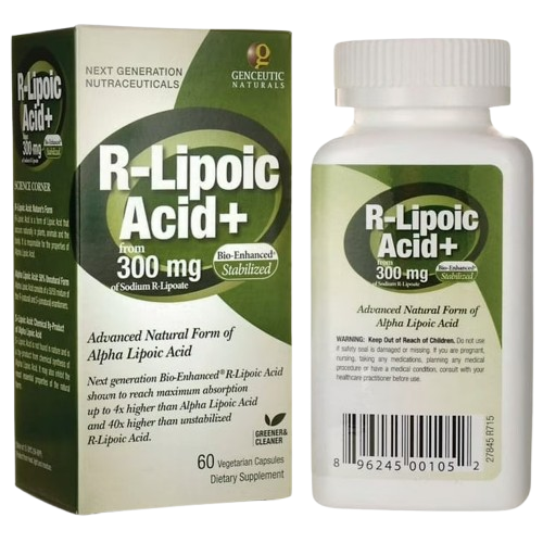 Genceutic Naturals R-Lipoic Acid Plus-300mg-60veg