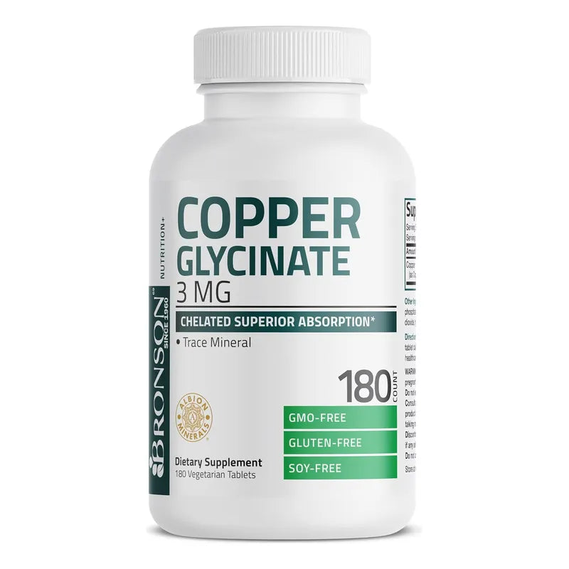 Bronson Glicinato de Cobre 3mg 180tab