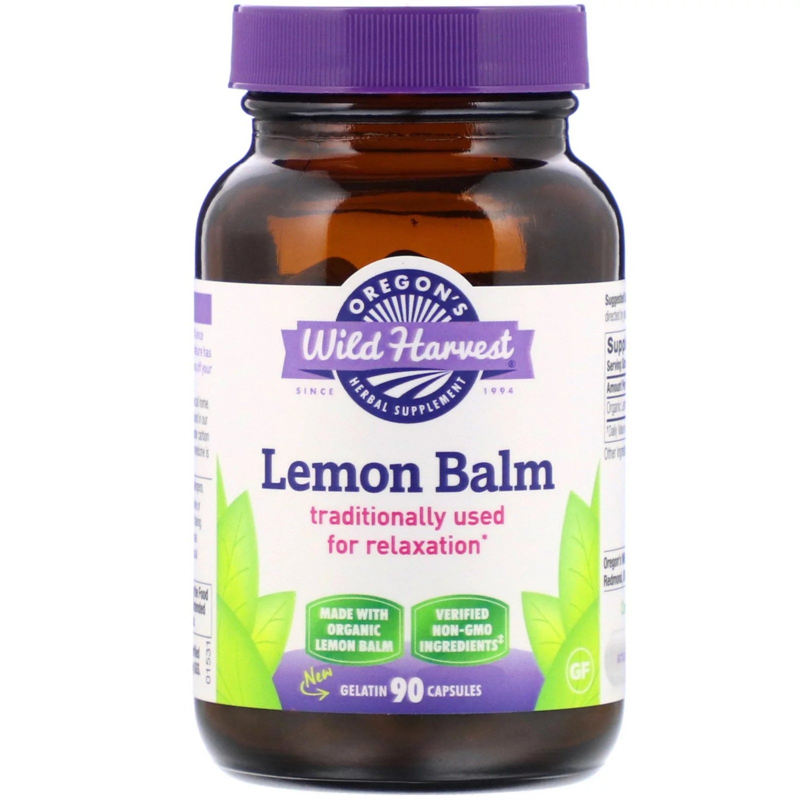 Lemon Balm 90 gelatin cap