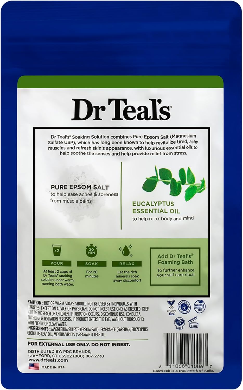 Dr Teals Sal de Epson con Eucalipto y Menta