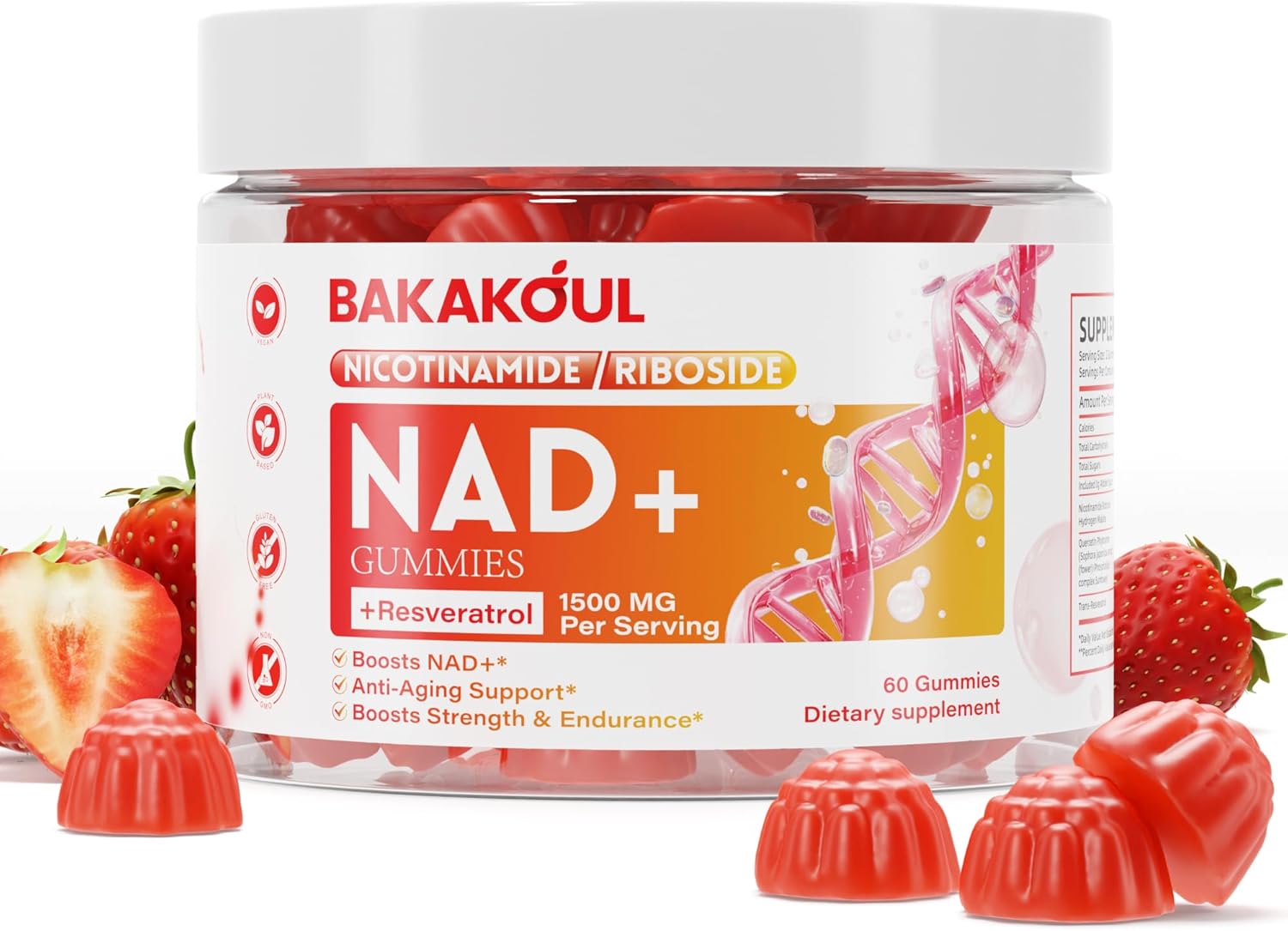 Liposomal NAD+ RESVERATROL 900mg 60 gummies