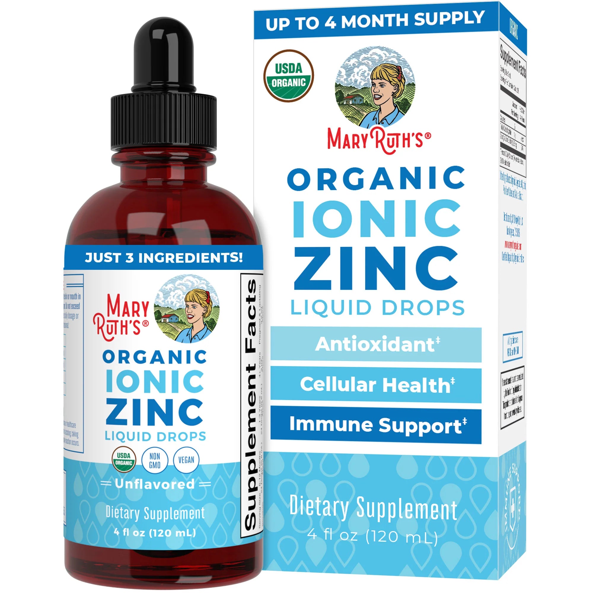 MaryRuths Organic Ionic Zinc Drops Unf 4fl oz
