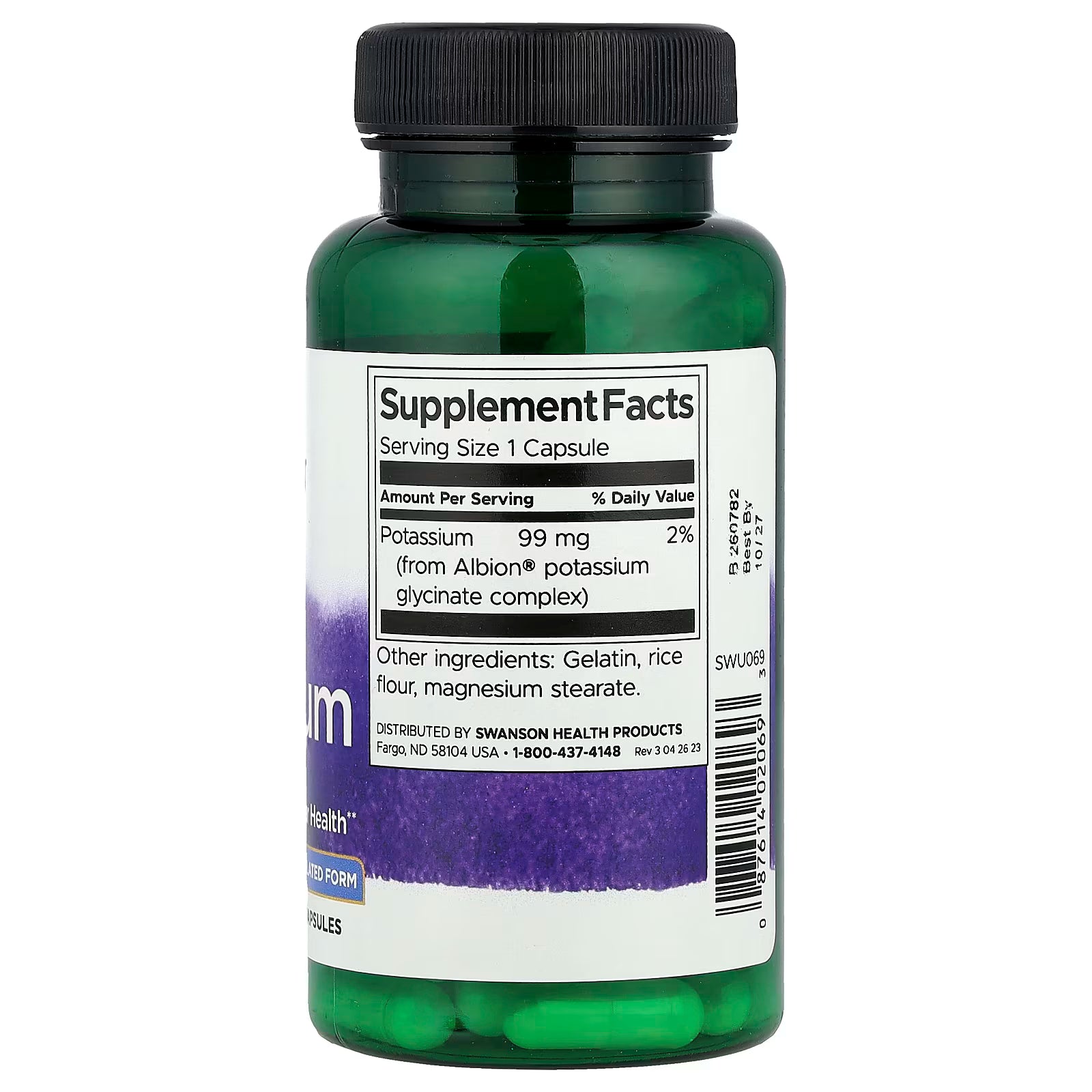 Swanson Vitamins, Albion Potassium, 99 mg, 90 Capsulas