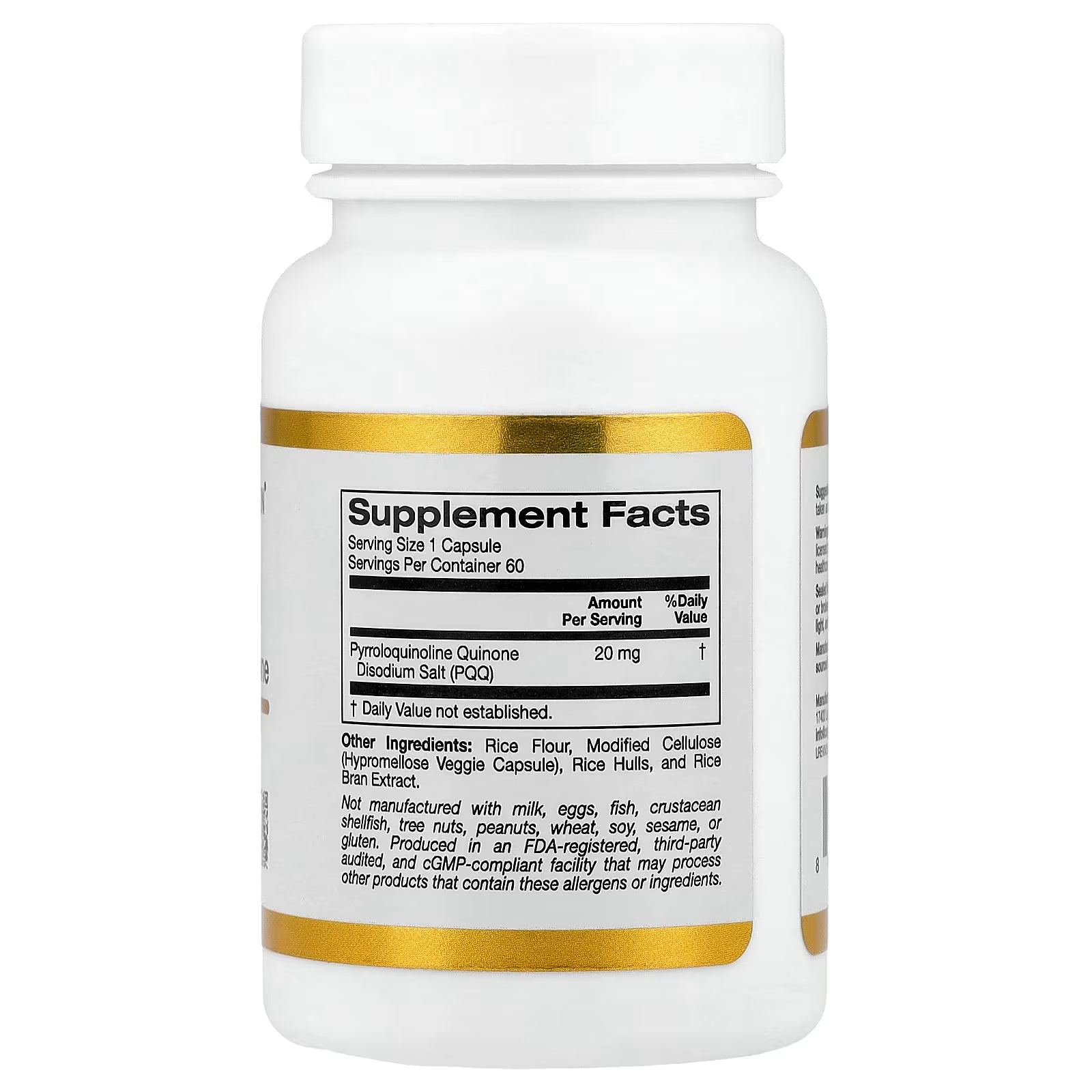 California Gold Nutrition PQQ 20mg, 30 Veggie Capsules