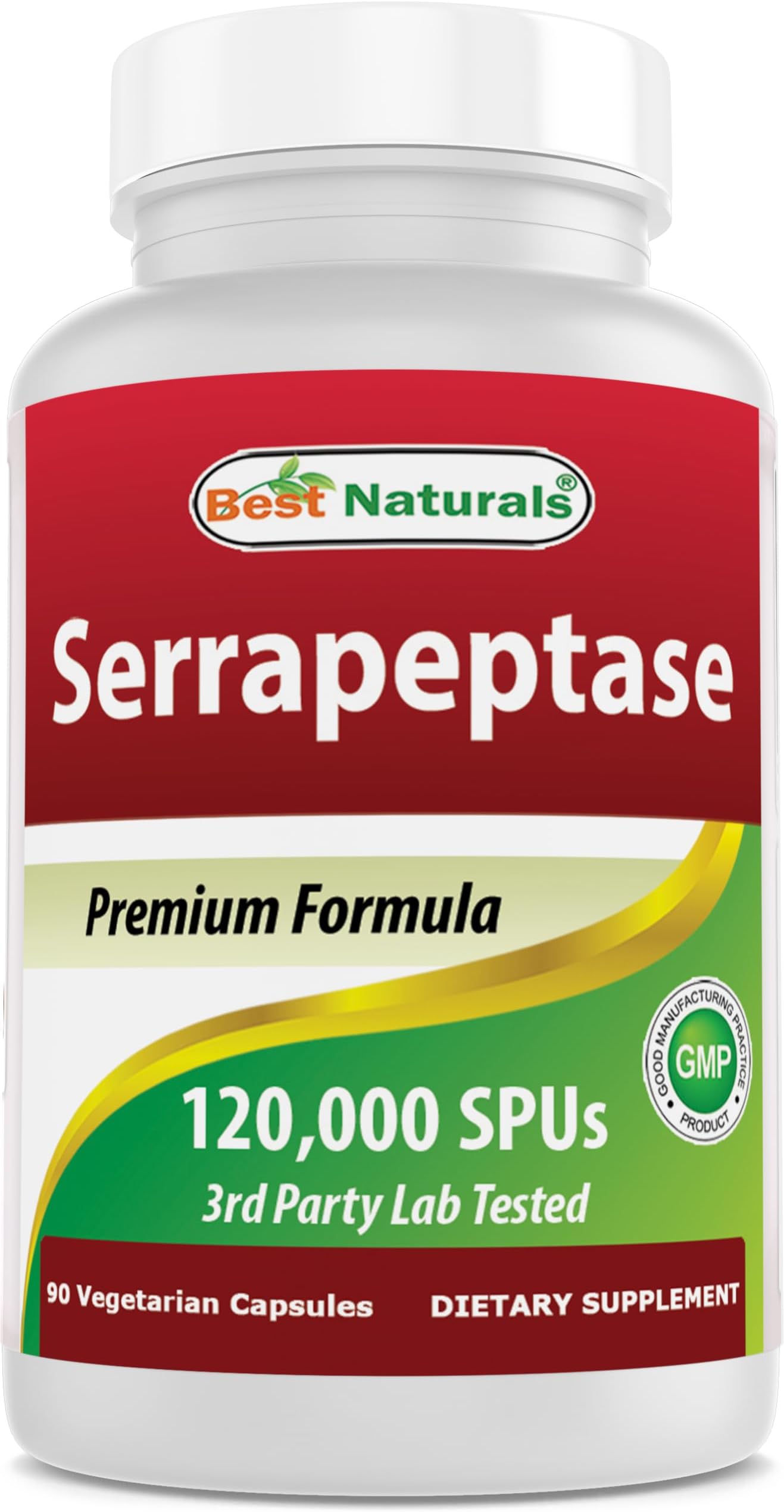 Best Naturals Serrapeptase 120000 SPU, 90cap