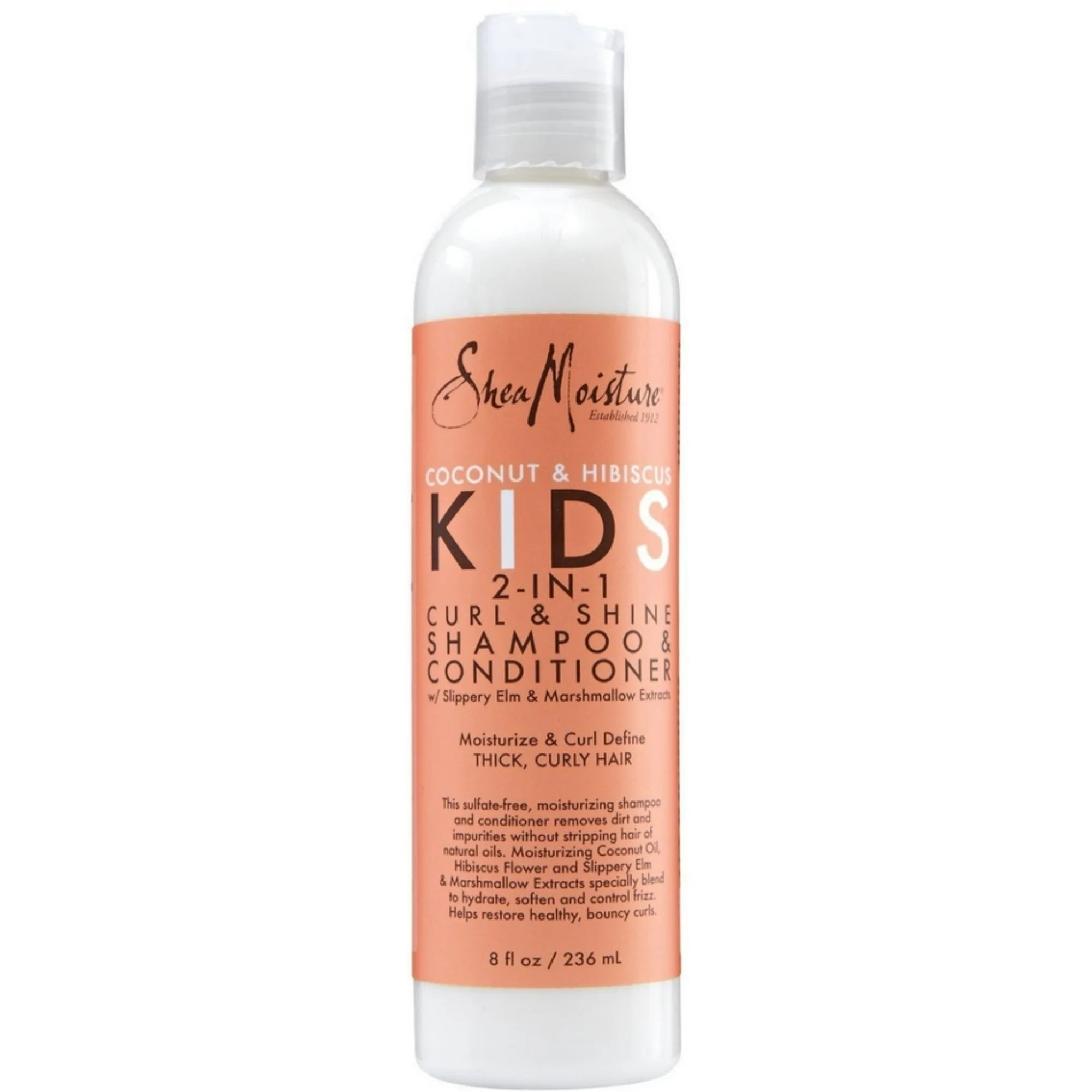 SheaMoisture, Kids 2-In-1 Curl & Shine Shampoo & Conditioner, Coconut & Hibiscus, 8 fl oz