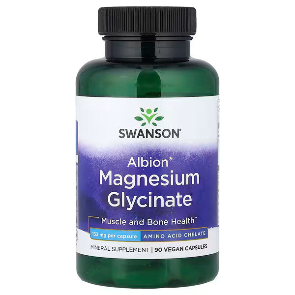 Swanson Vitamins, Albion, Magnesium Glycinate, 133 mg, 90 Vegan Capsules