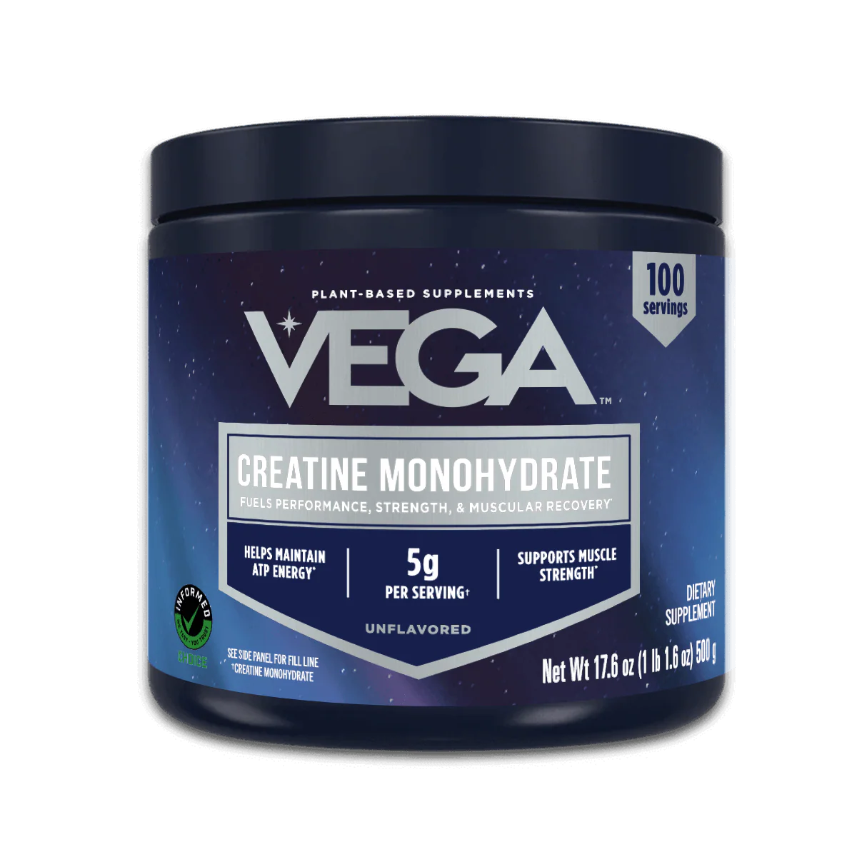 Vega, Creatine Monohydrate, Unflavored, 1 lb 1.6 oz (500 g)
