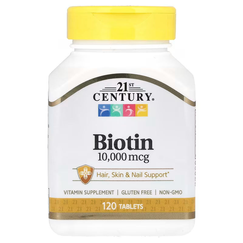 21st Century, Biotin, 10,000 mcg, 120 capsulas