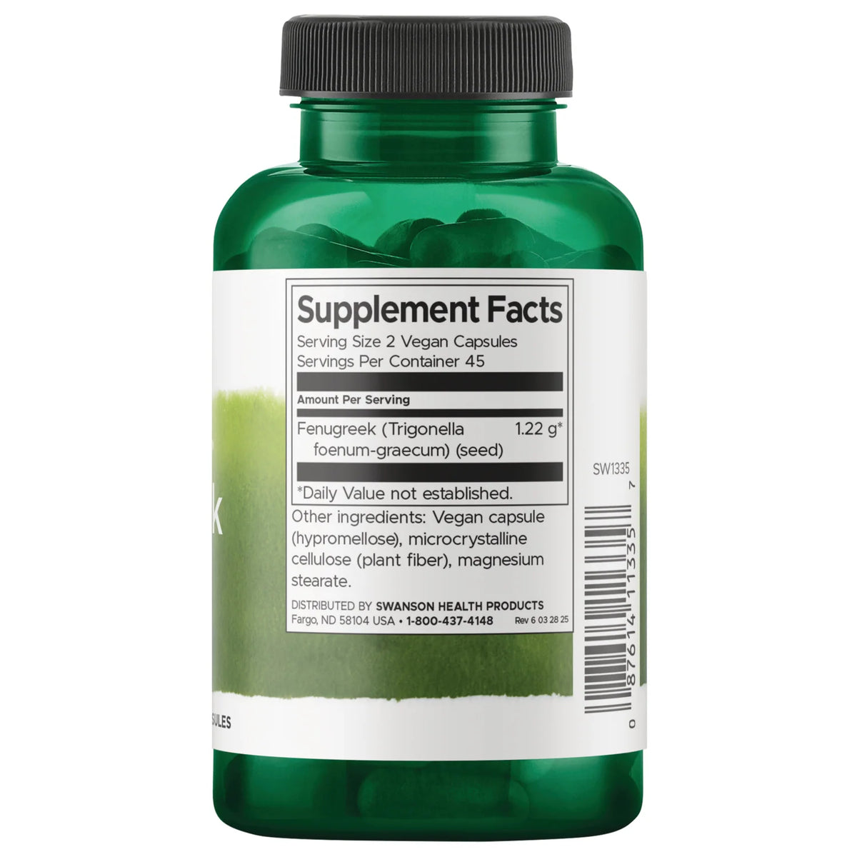 Swanson Vitamins, Full Spectrum Fenugreek Seed, 90 Vegan Capsules (610 mg per Capsule)