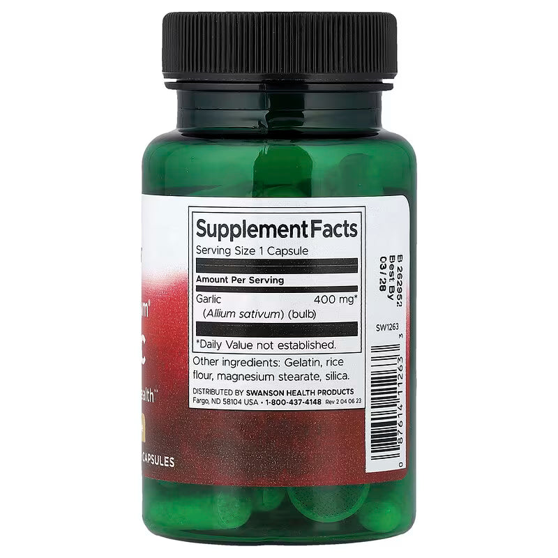 Swanson Vitamins, Full Spectrum Garlic, 400 mg - 60 capsulas