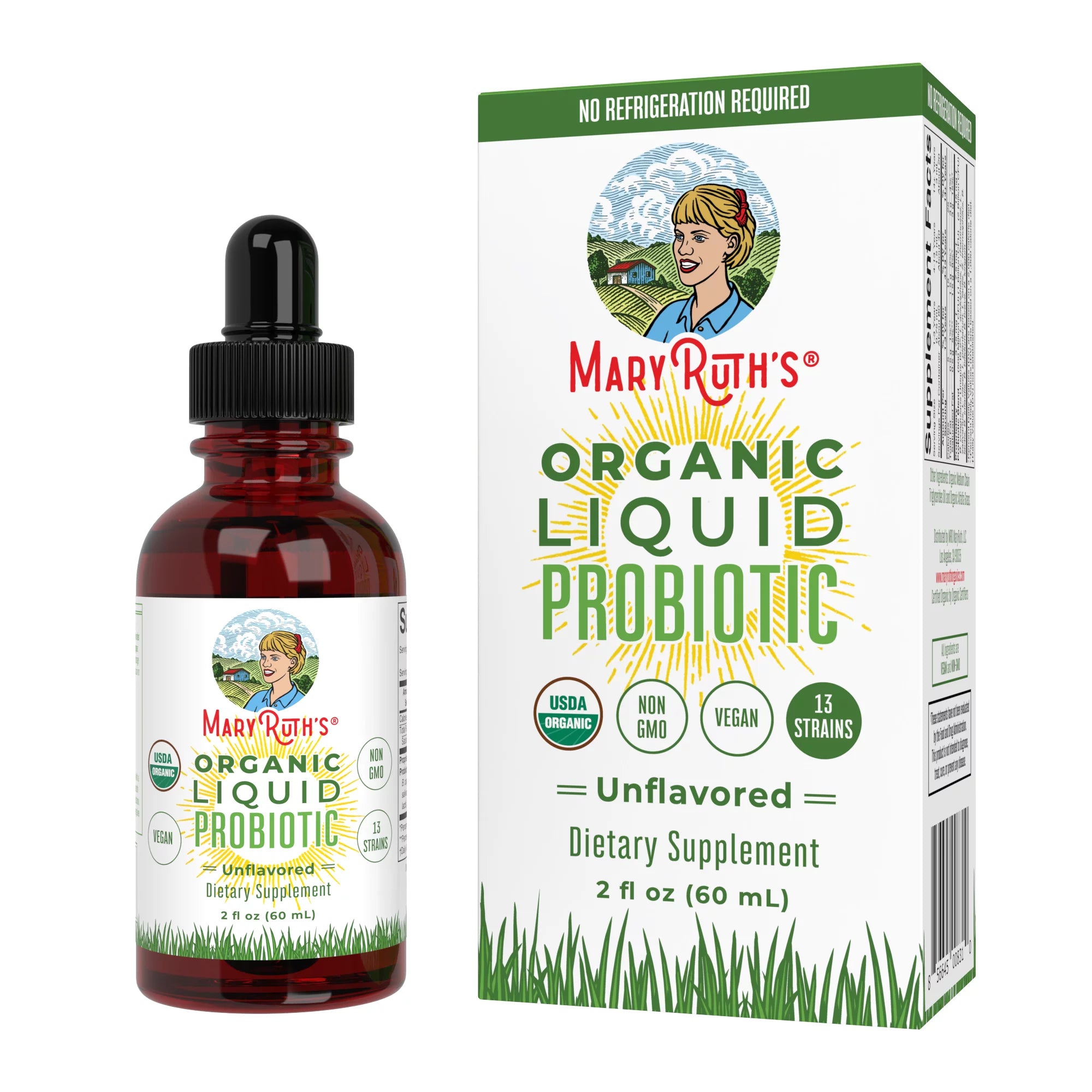 MaryRuth's, Organic Liquid Probiotic, Unflavored, 2 fl oz (60 ml)