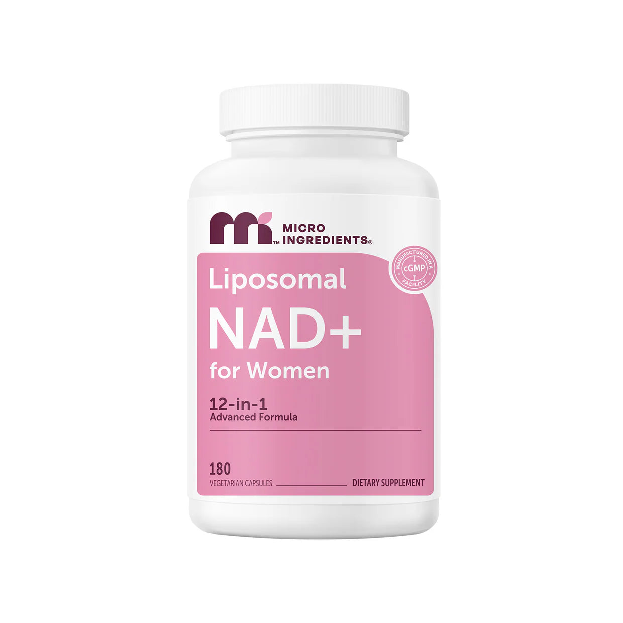 Micro Ingredients, Liposomal NAD + for Women 180 Vegetarian Capsules