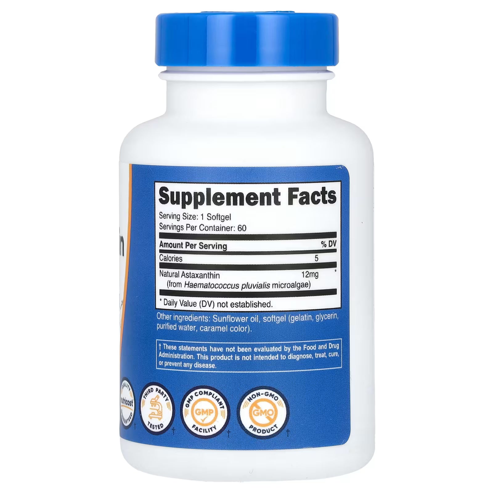 Nutricost, Astaxanthin 12mg, 30sotfgels