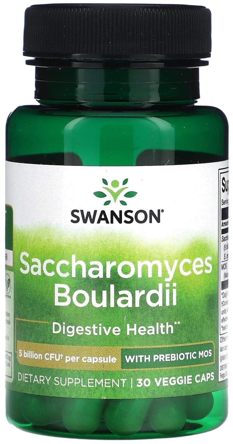 Swanson, Saccharomyces Boulardii con Prebiotic MOS, 30 cap