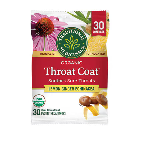 Traditional Medicinals Organic Throat Coath Lemon Ginger Echinacea Throat Drops