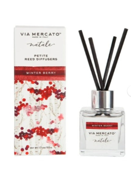 Via Mercato Natale Petite Reed Diffusor Winter Berries