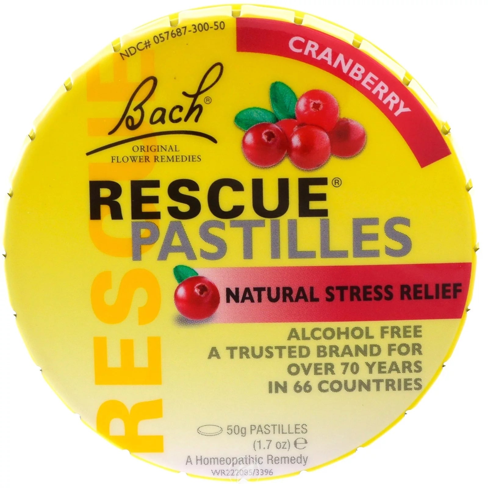 Flores de Bach - Rescue Pastilles. Natural Stress Relief. Cranberry 35 pastilles