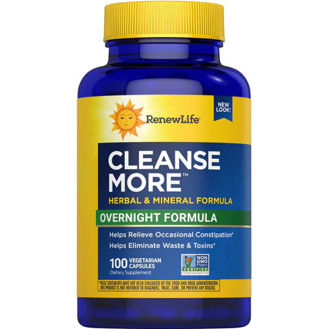 Renew Life Adult Cleanse-Clease More-Overnight Costipation Relief- 60 veg cap