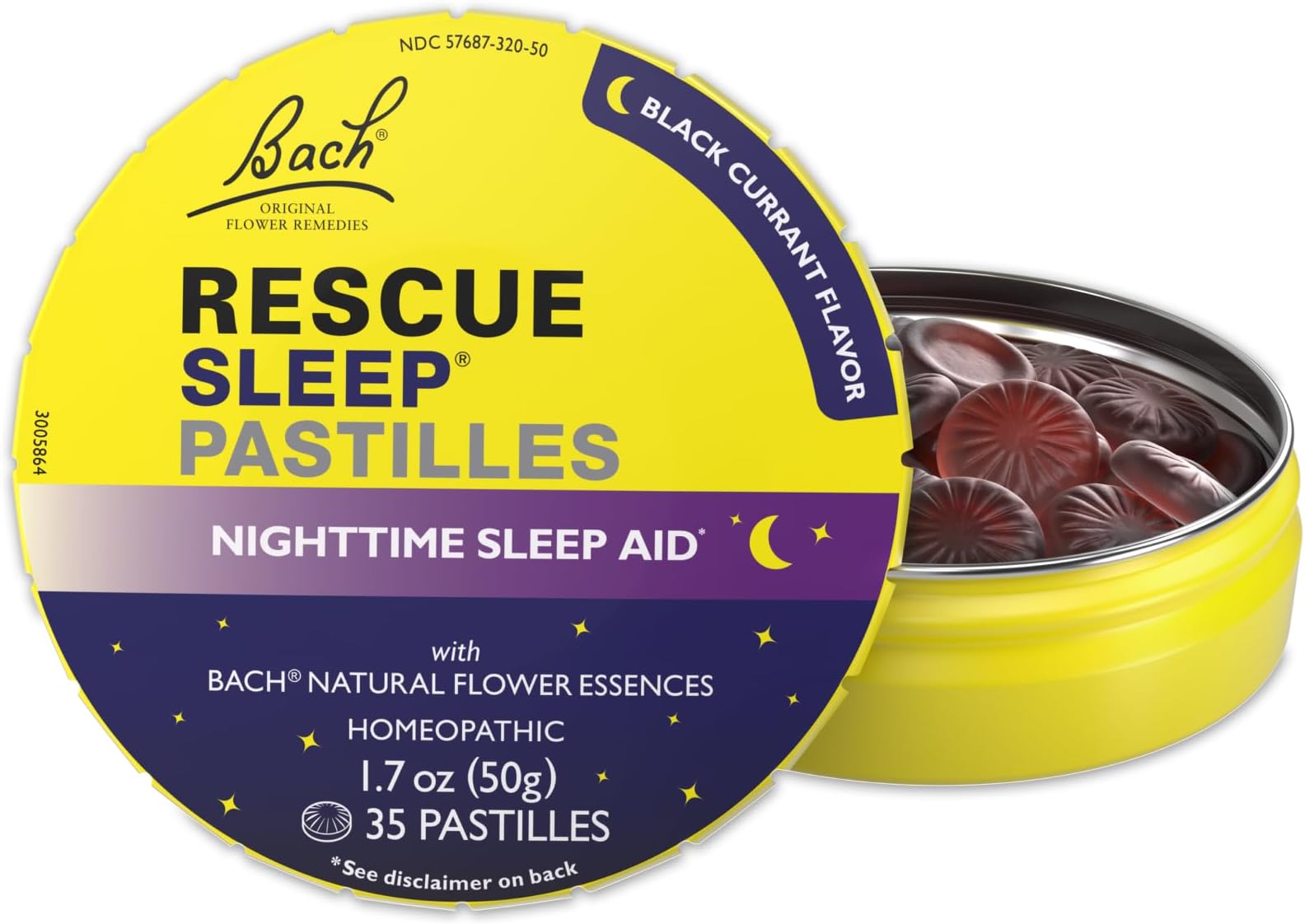 Rescue Sleep Pastilles. Natural Stress Relief. Black Currant 35 pastilles