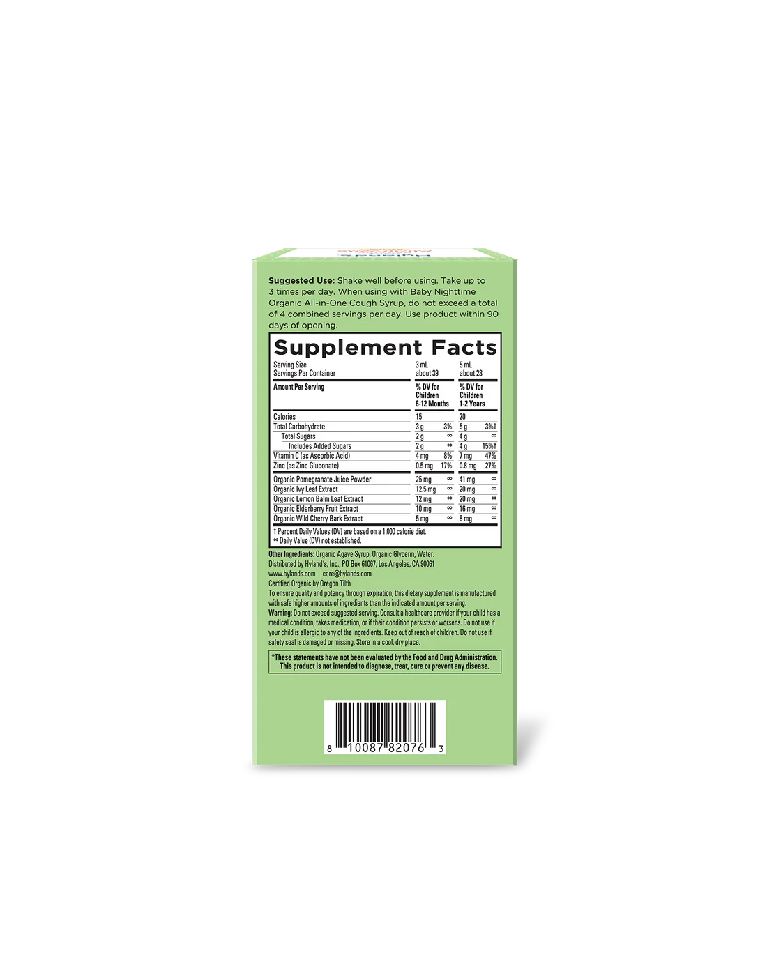 Organic All-in-One Cough Syrup Daytime 118ml