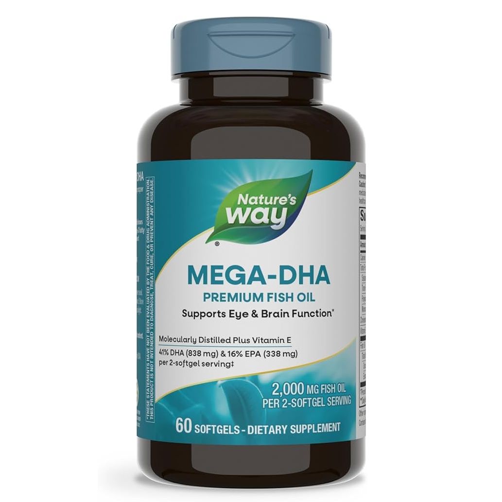 Natures Way Mega DHA Premium Fish Oil 1000mg 60sotfgel