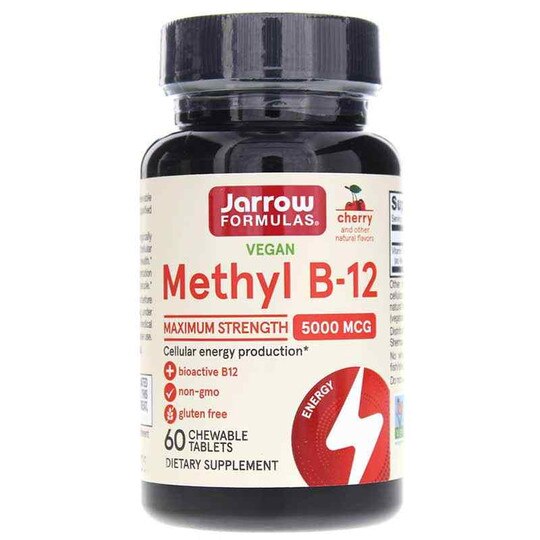 Jarrow Formulas Methyl B-12 Cherry -- 5000 mcg - 90 Chewable Tablet