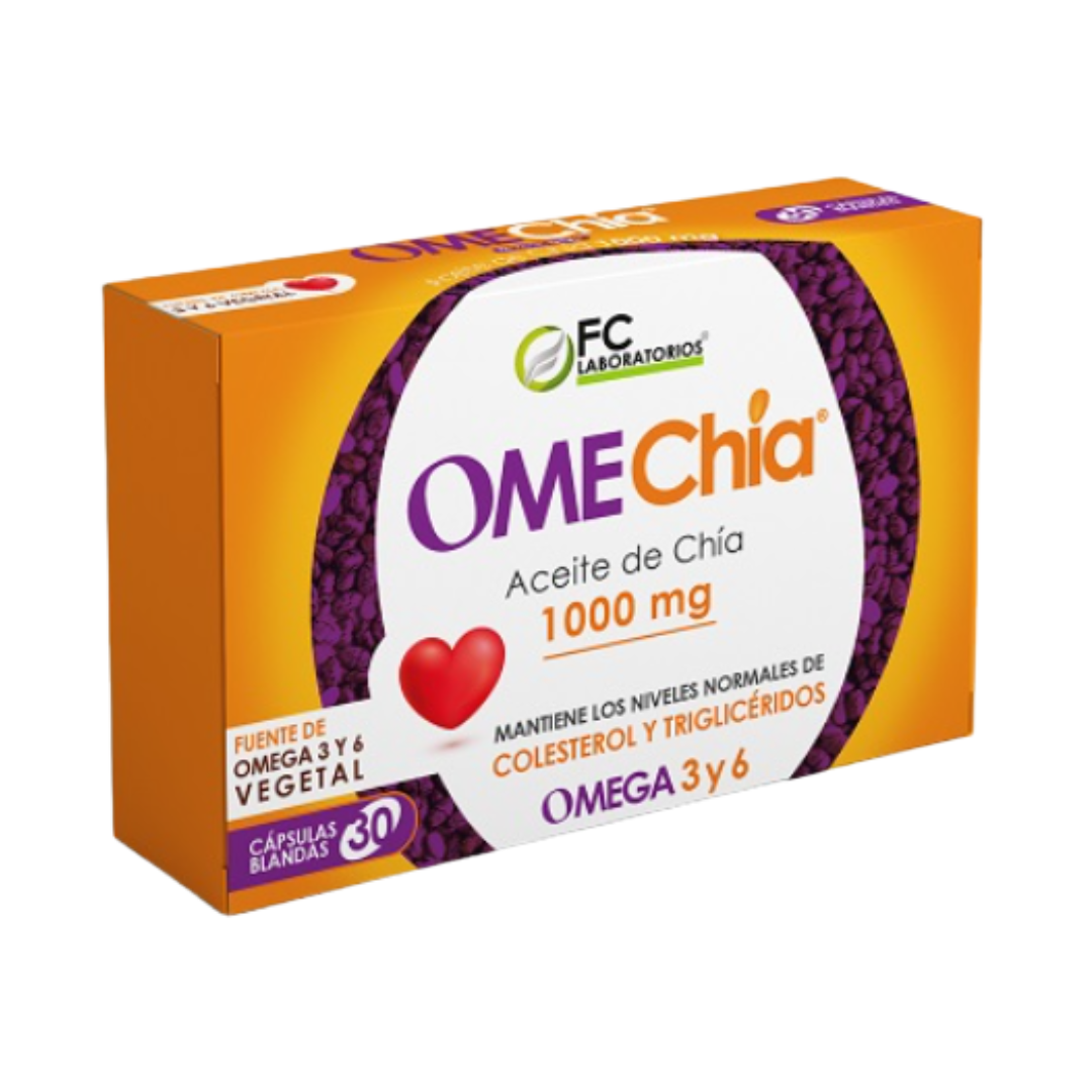 Omechia 1000mg omega 3 y 6, 30 capsulas