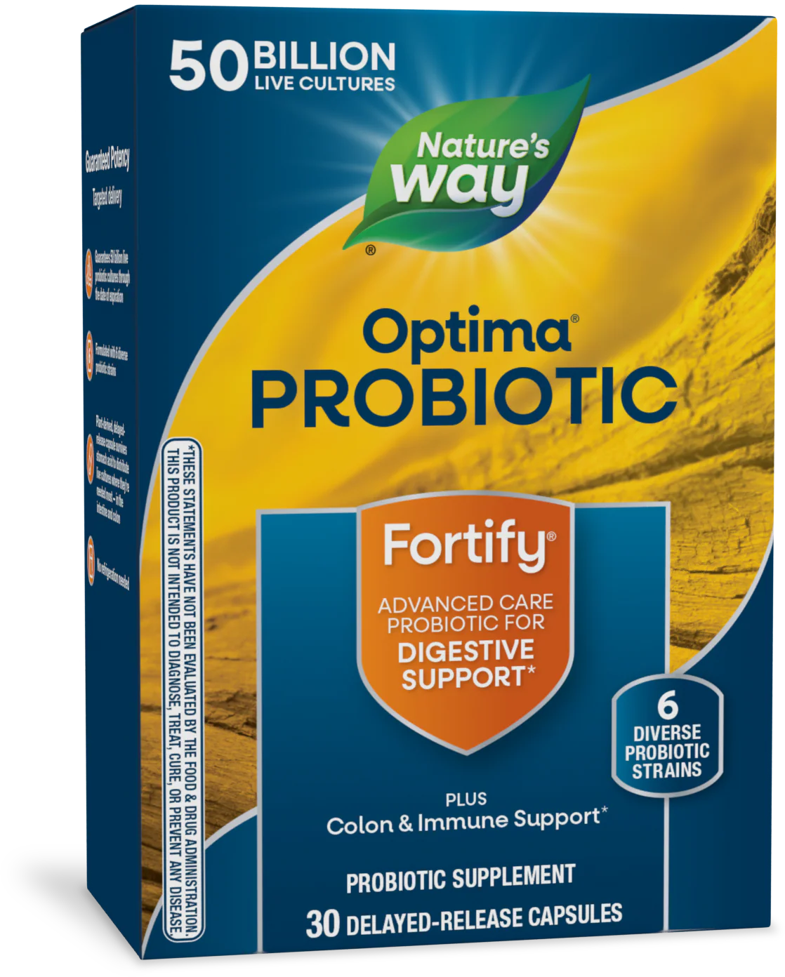 Nature's Way Fortify Optima Probiotic Digestive Health - 50 Billion Live Cultures - 30 Capsules